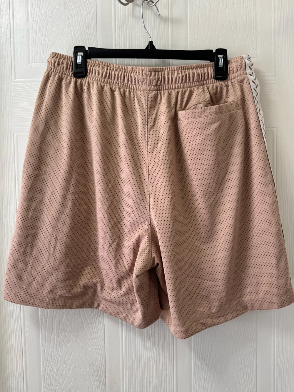 Jordan Men’s Dusty Pink Mesh Athletic Shorts with White Trim